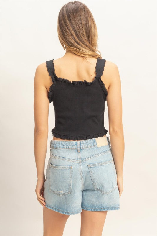 BECKY LACE TRIMED TOP