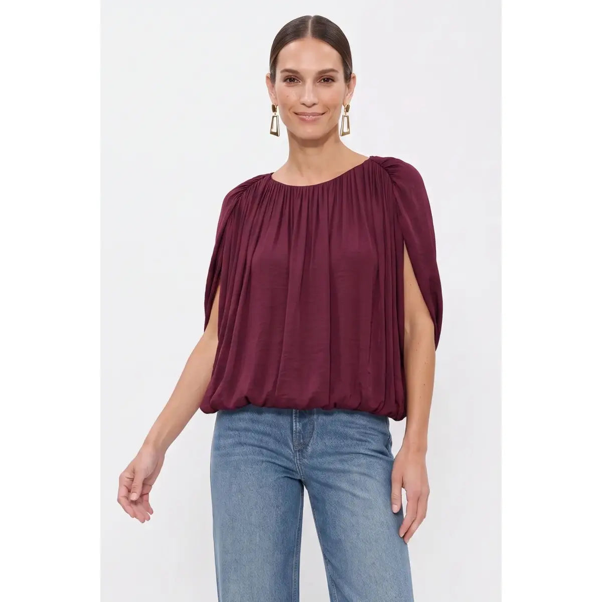 MIA SLEEVELESS PLEATED TOP