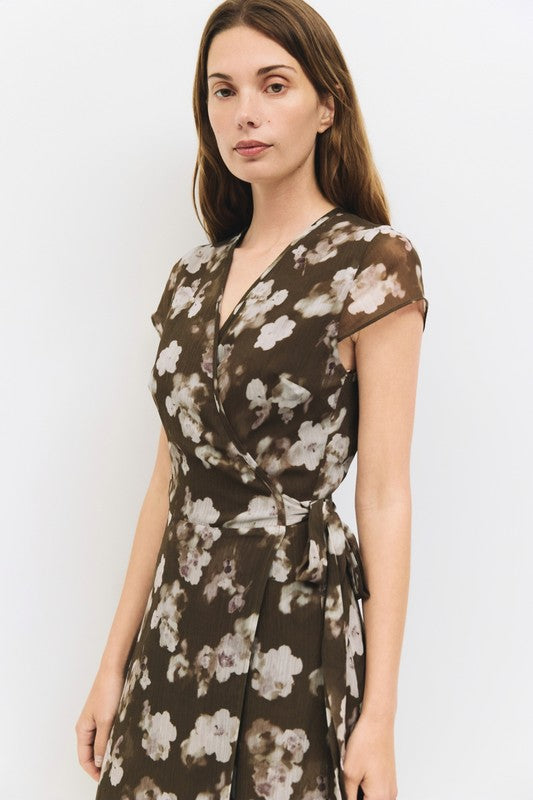VERONICA FLORAL WRAP DRESS