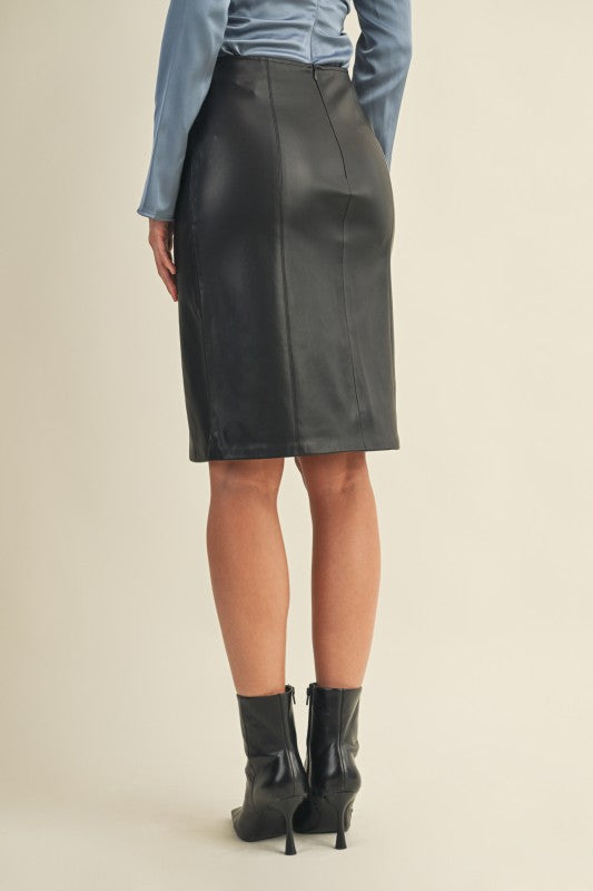 OLIVIA FAUX LEATHER SKIRT