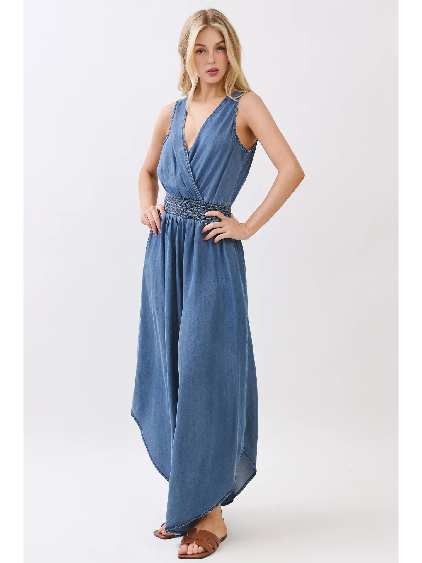 FABIOLA CHAMBRAY JUMPSUIT
