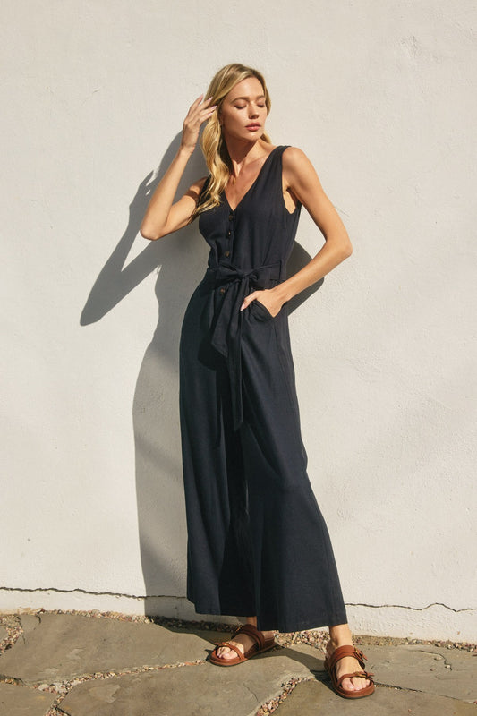 NATALIE LINEN BLEND JUMPSUIT