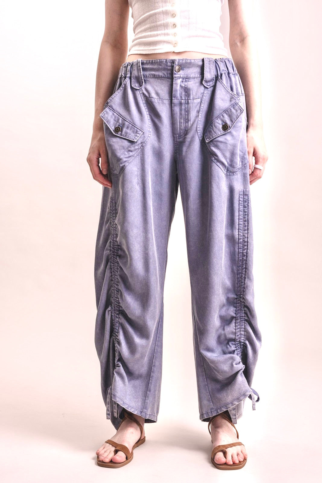 TALIA RUCHED CARGO PANTS