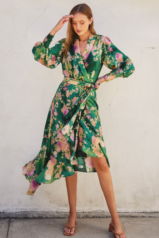 OLIVIA FLORAL WRAP DRESS