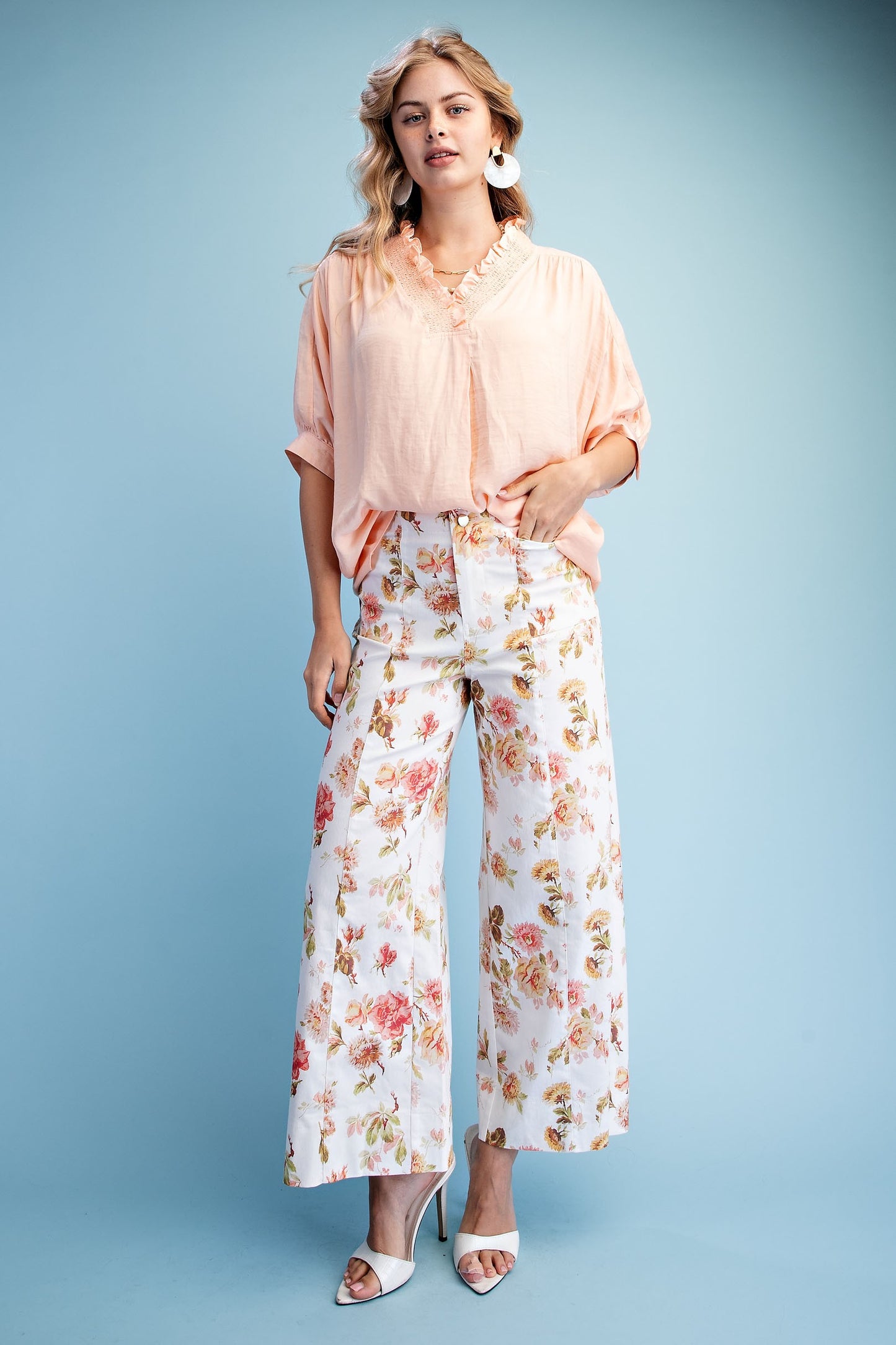 L.J. FLORAL WIDE LEG PANT