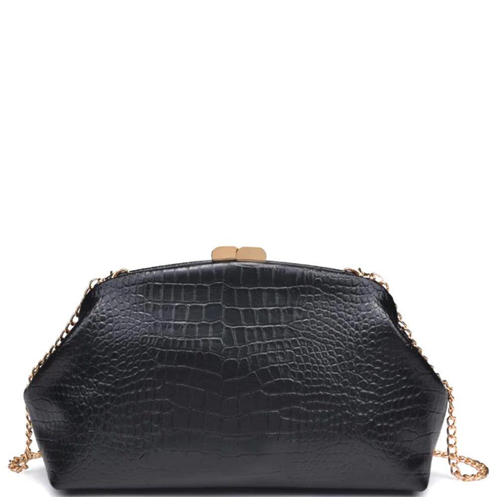 Faux Crocodile Clutch w-Chain 60335-cml
