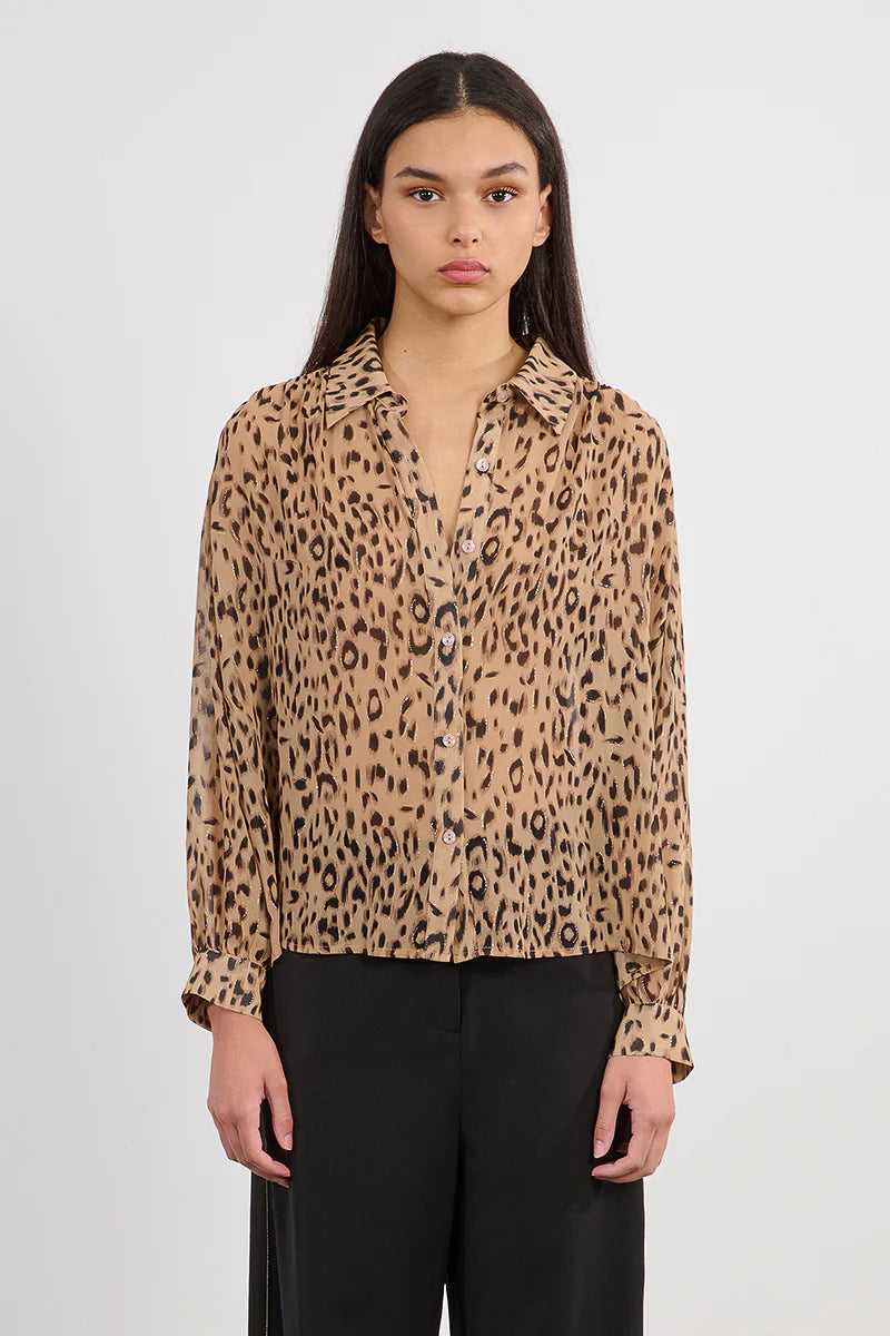 ANGELA CHEETAH PRINT BLOUSE