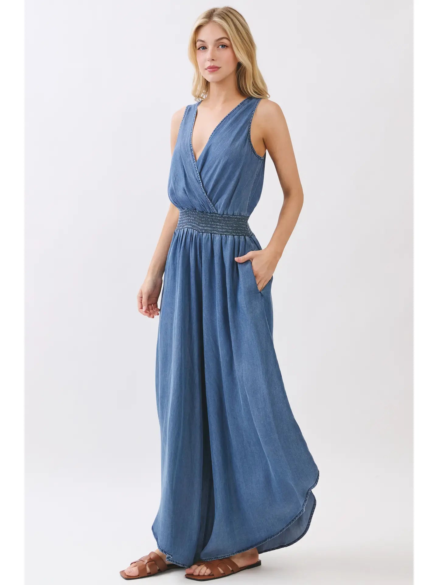 FABIOLA CHAMBRAY JUMPSUIT