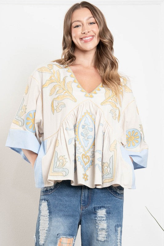 HEIDI EMBROIDERED TOP