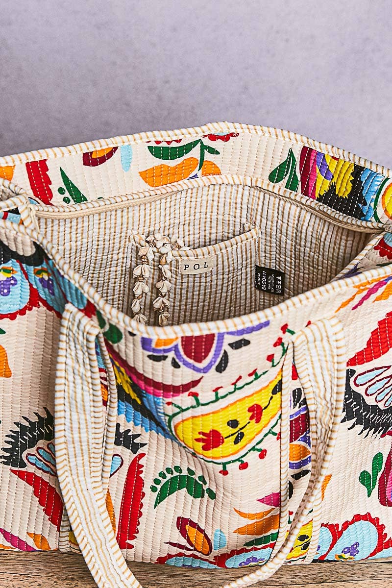 FLORAL PRINTED TOTE