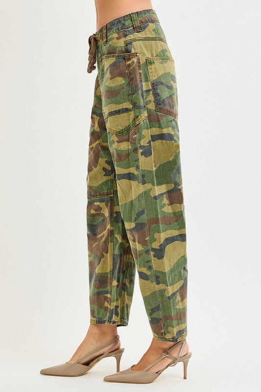 LANA CAMO BARREL PANTS