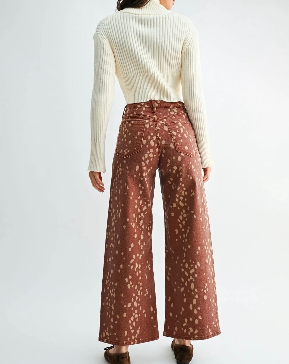FAWN PRINTED WIDE LEG DENIM