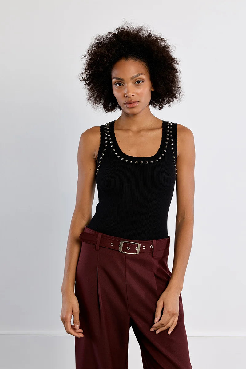 CHARLIE STUDDED KNIT TANK