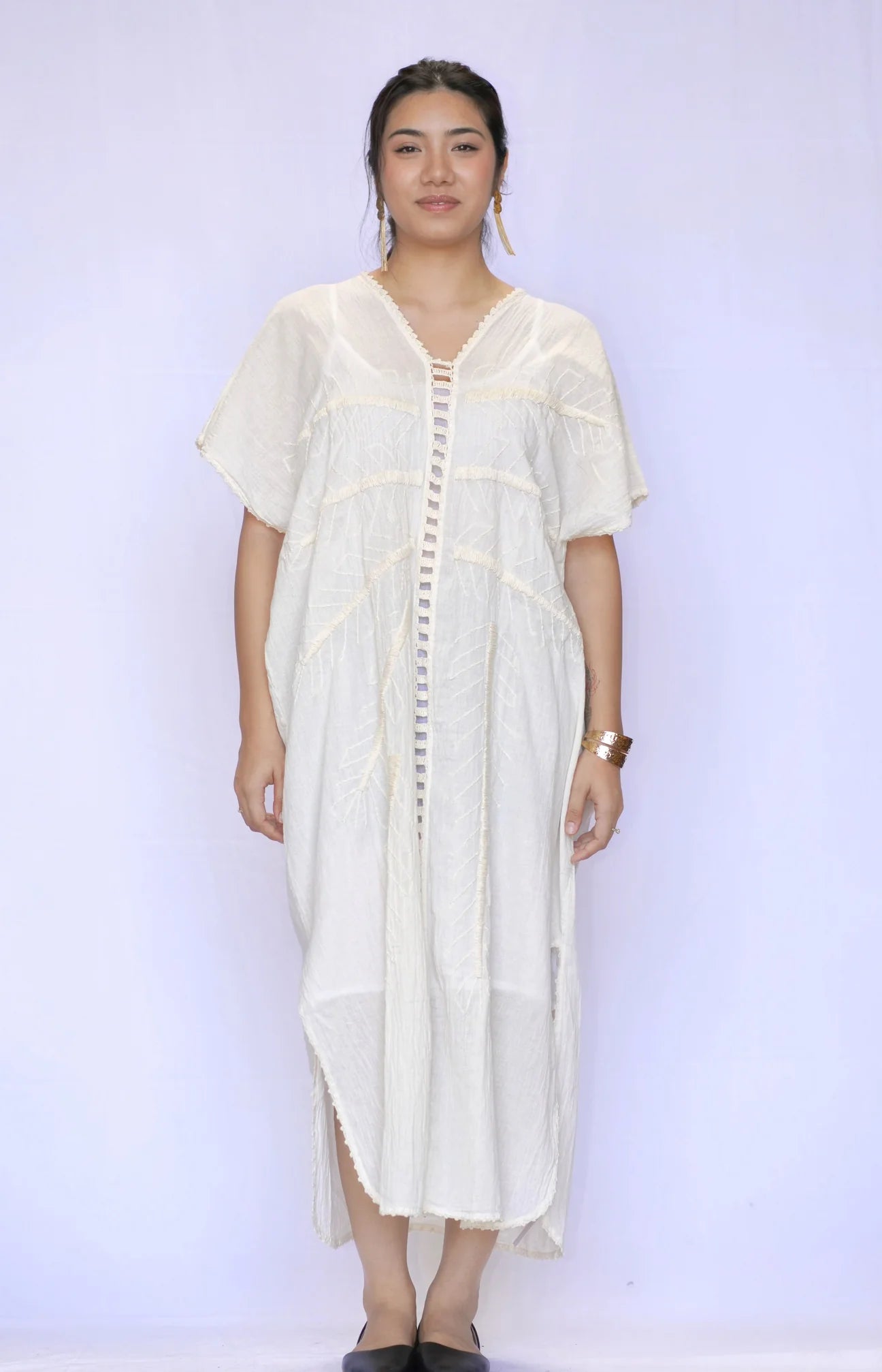 RENA CUTOUT CAFTAN DRESS
