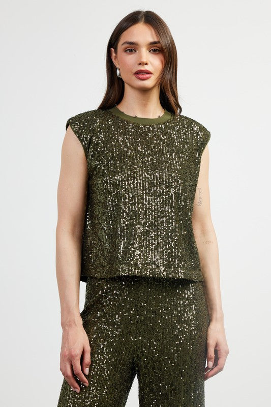 CLAIRE SEQUINS TOP