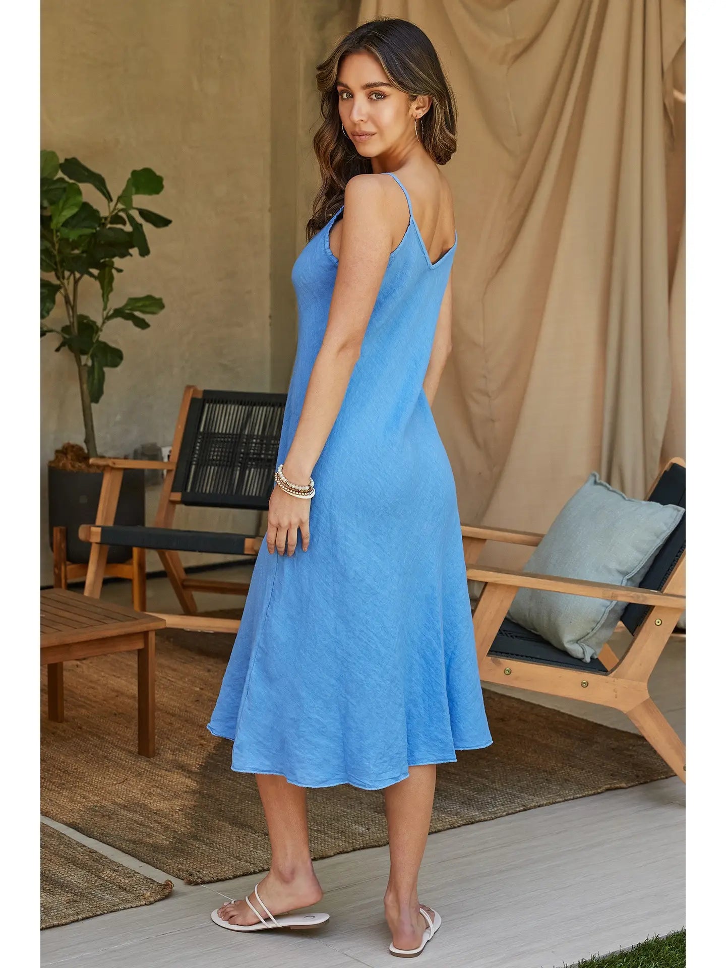 DELLA LINEN SLIP DRESS