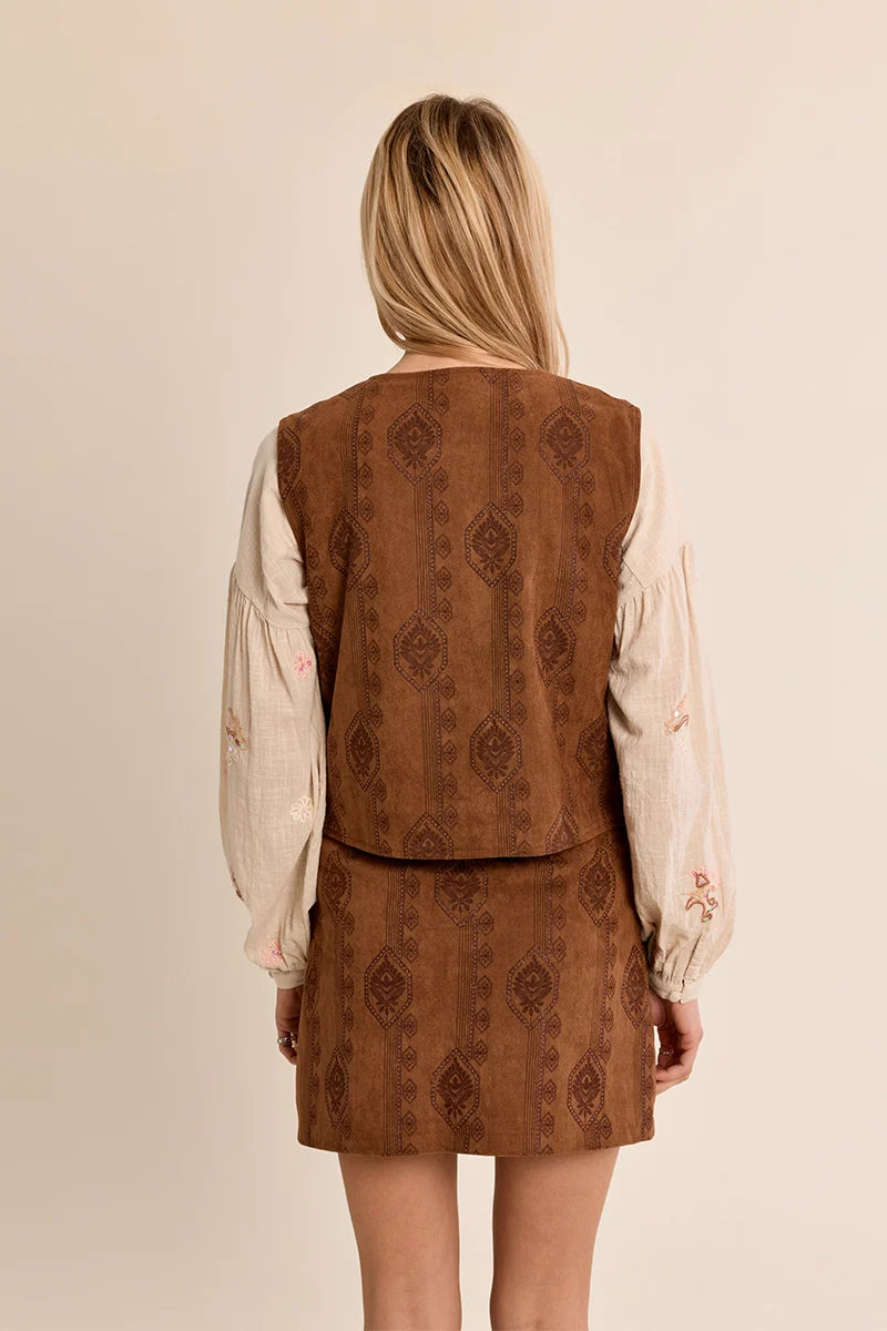 CALLIE SOUTHWESTERN PRINTED VEST