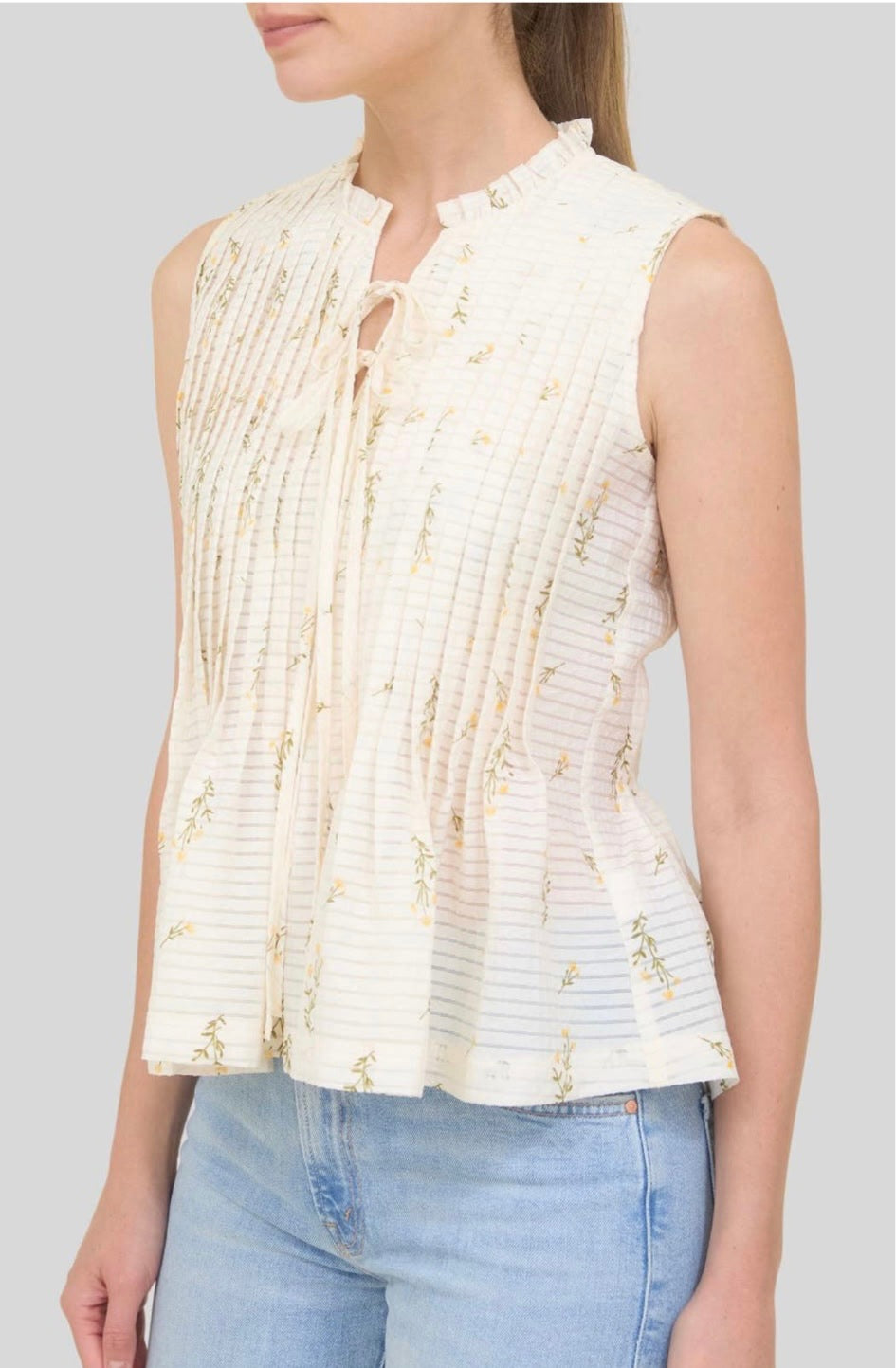 COURTNEY SLEEVELESS FLORAL TOP