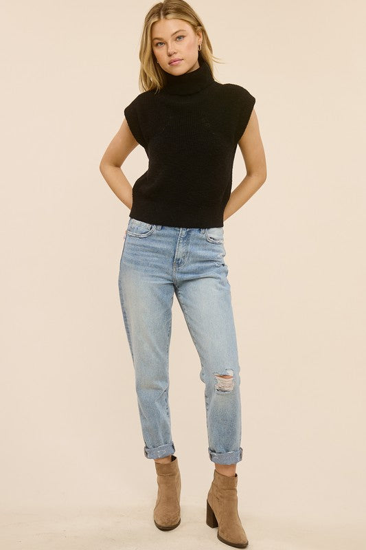 STACEY SLEEVELESS SWEATER TOP