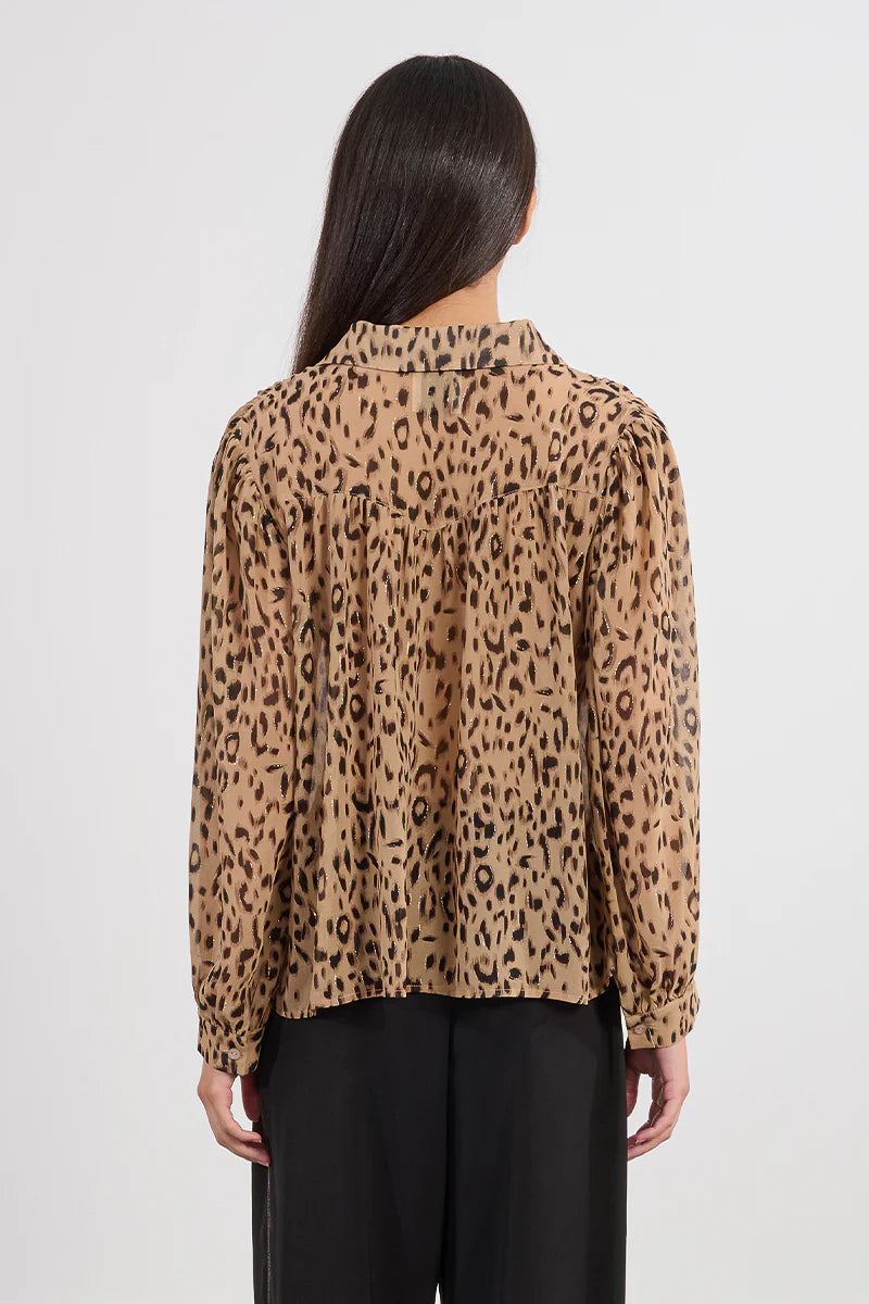 ANGELA CHEETAH PRINT BLOUSE