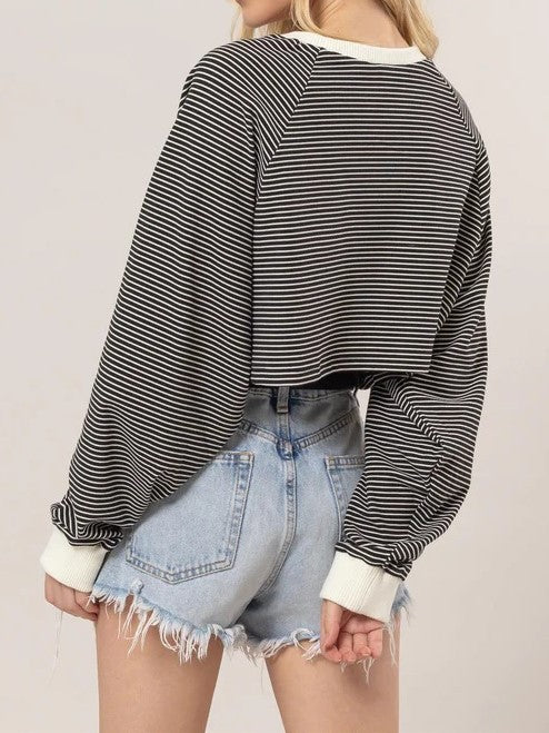 TIANA STRIPED CROP TOP