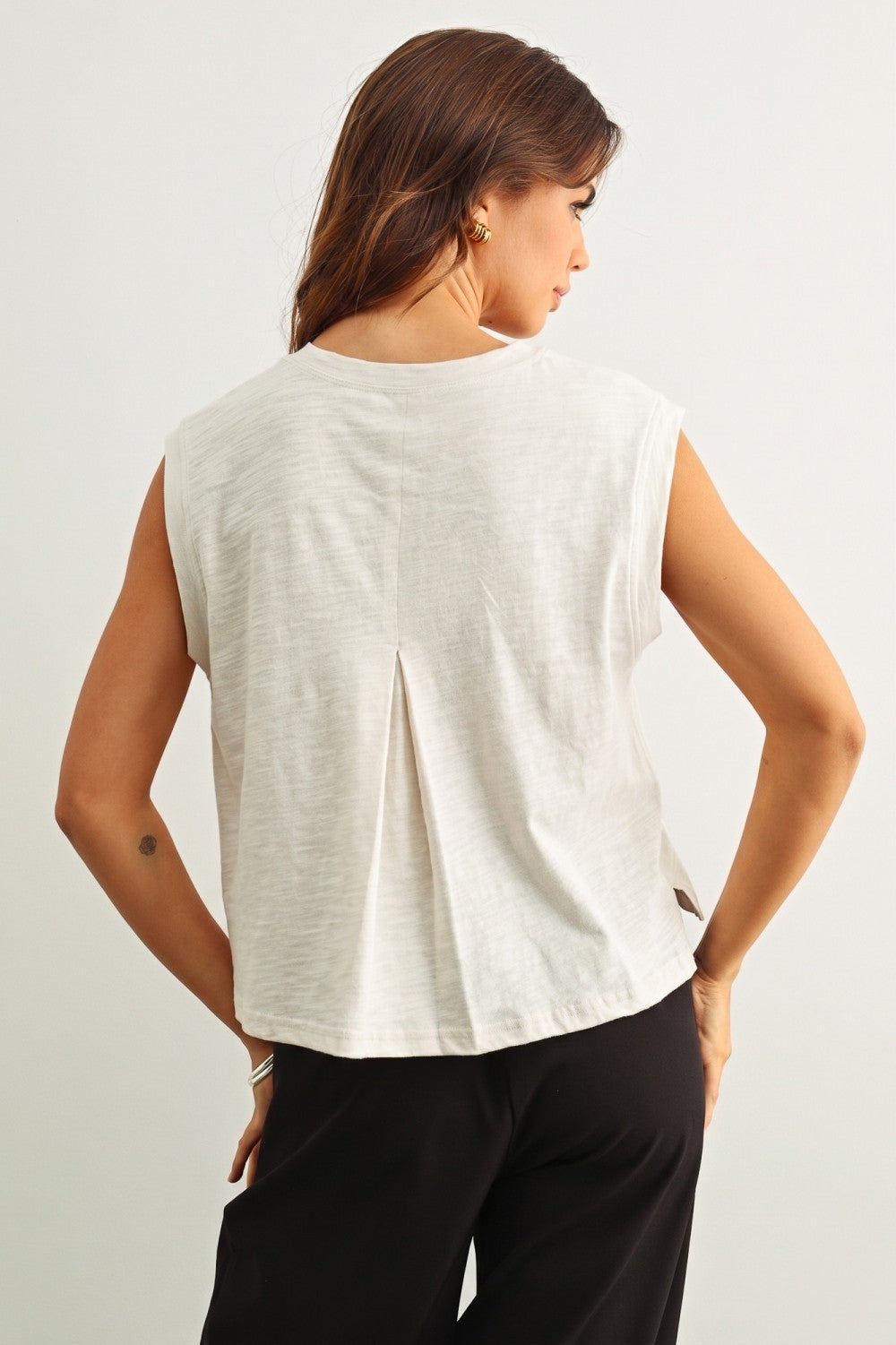 SASHA SLUB SLEEVELESS TEE