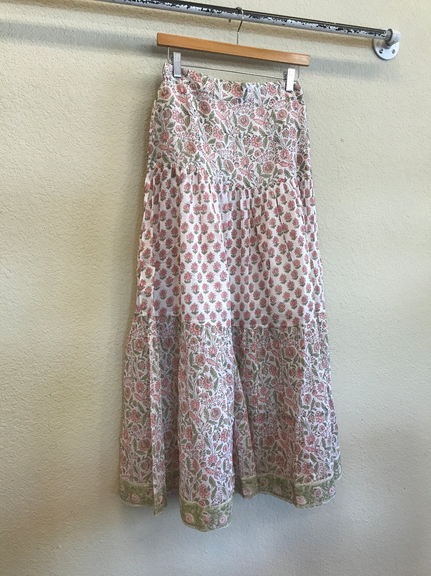 KERRI PRINTED TIERED COTTON SKIRT