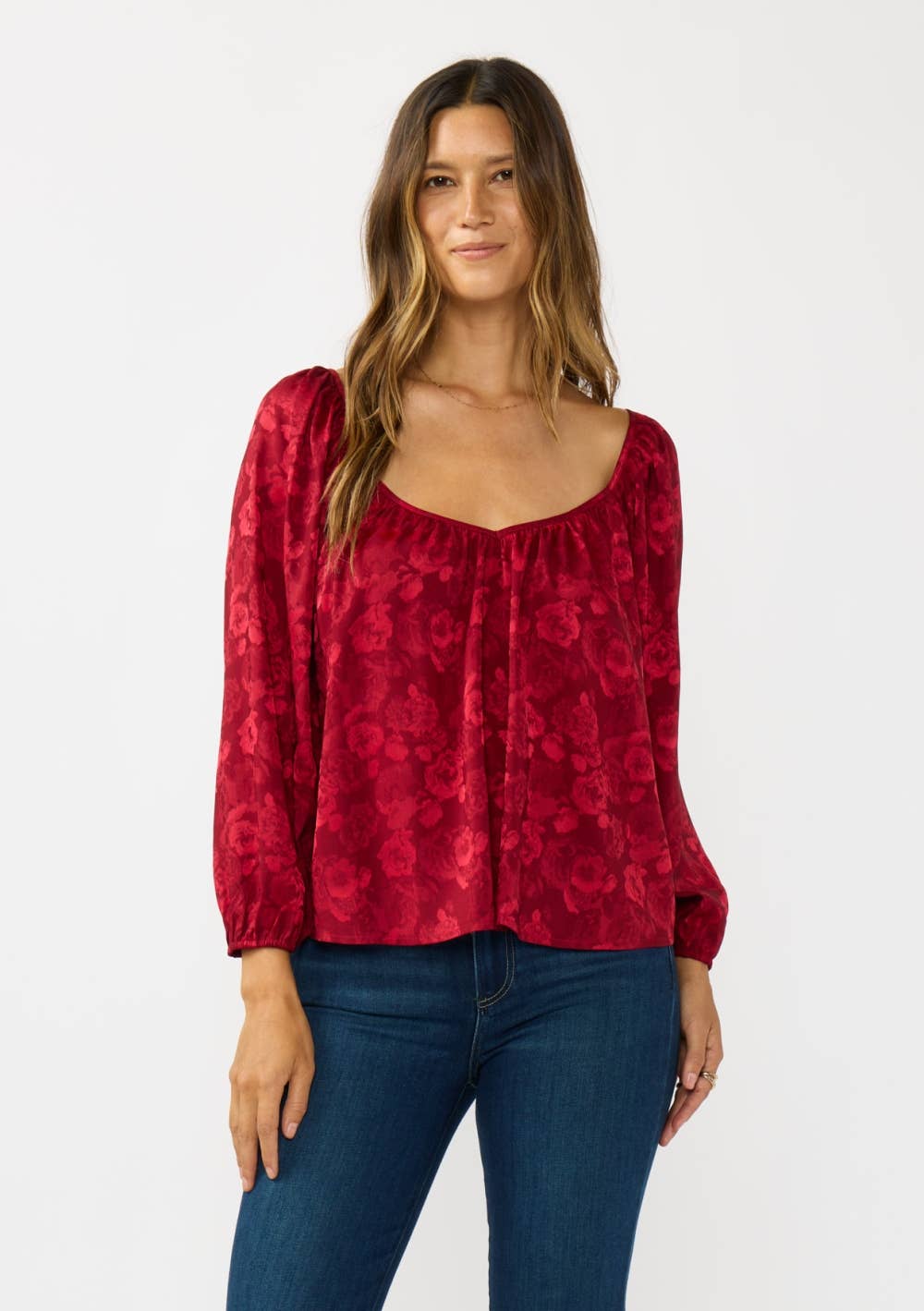 LAYLA JACQUARD PRINT TOP