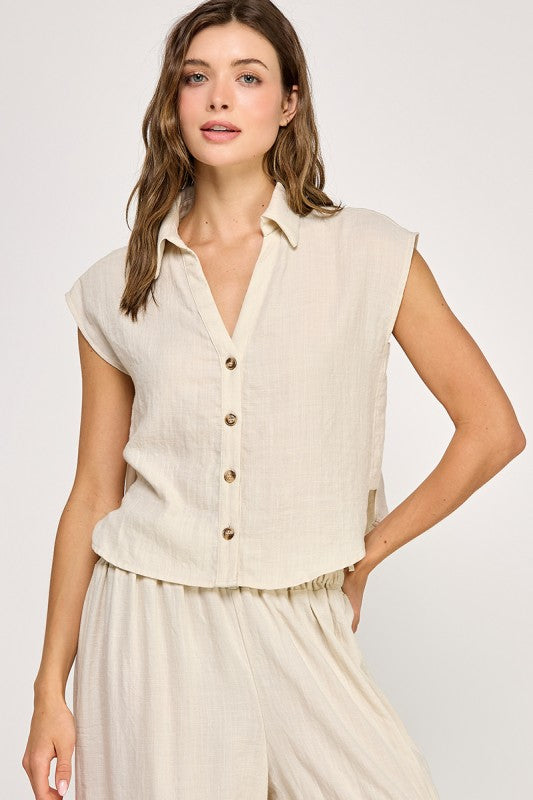 JUNE CAP SLEEVE SHIRT