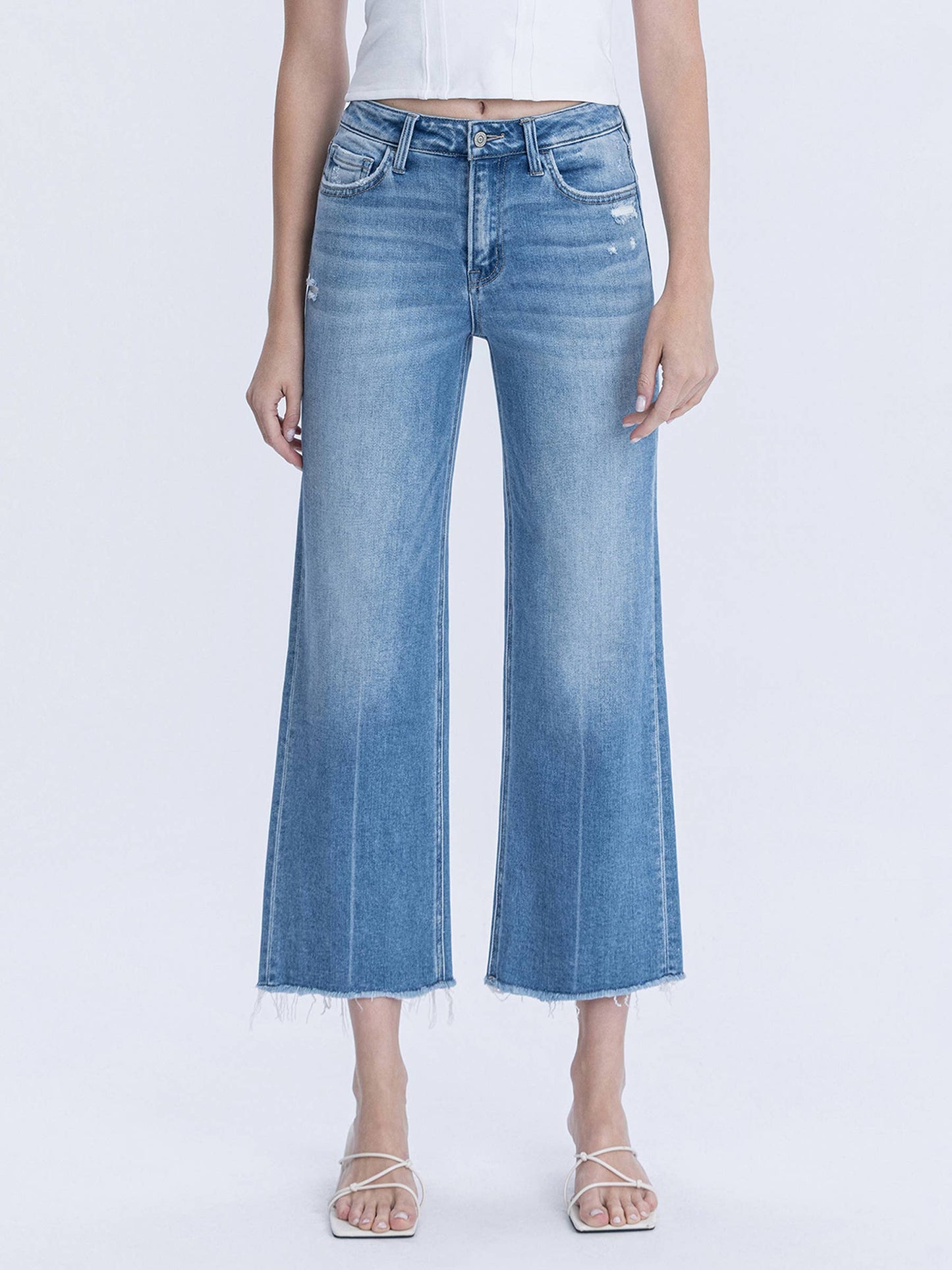 JANELLE WIDE LEG CROP DENIM