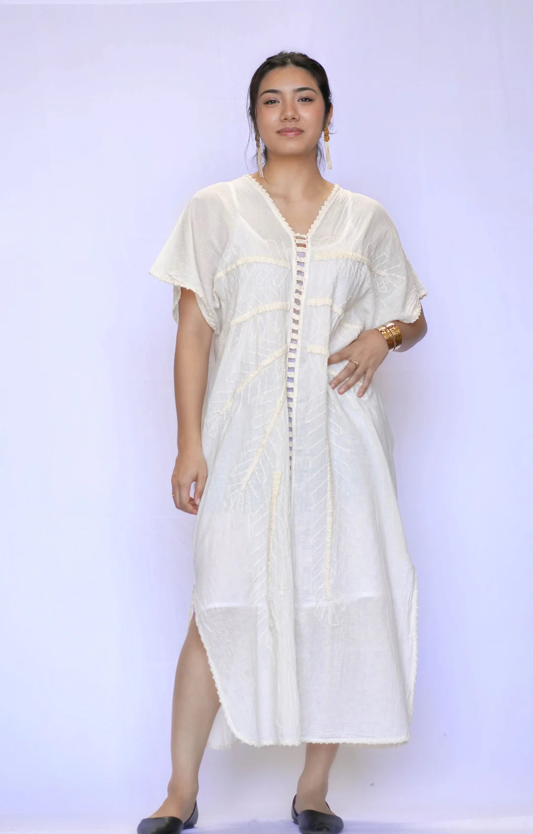 RENA CUTOUT CAFTAN DRESS