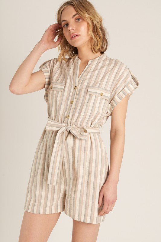 MOXIE STRIPED ROMPER
