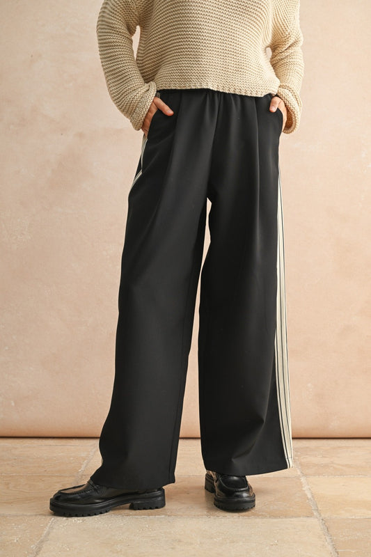 RILEY STRIPED SIDE PANEL PANTS