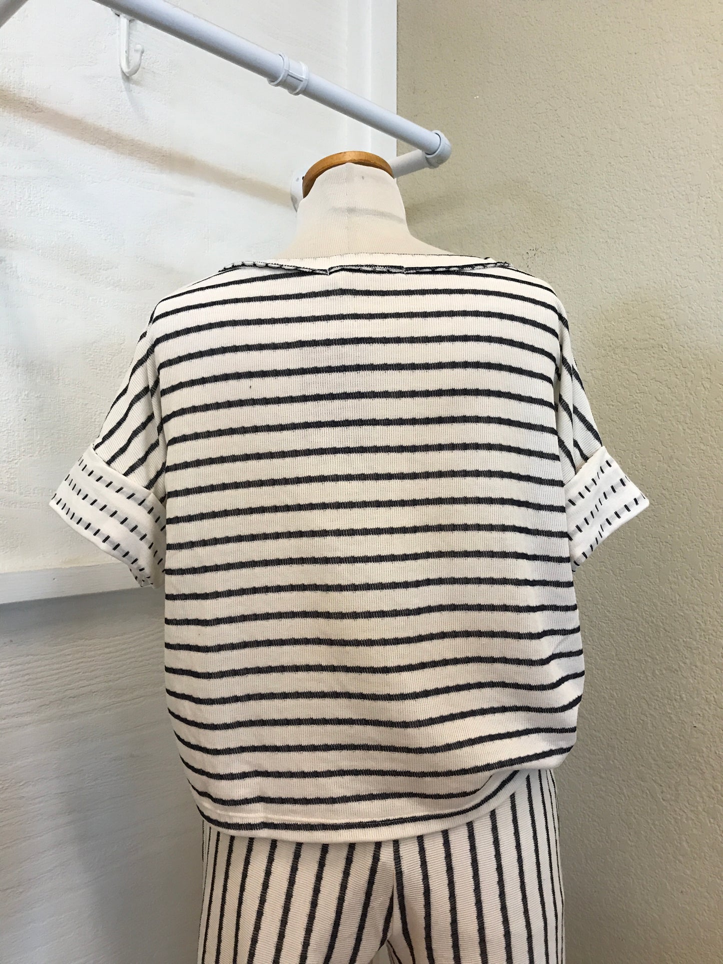 TAMIA STRIPED SWEATER TEE