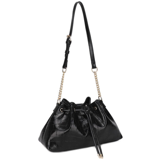 Croc Textured Drawstring Shoulder Crossbody Bag pa-16814