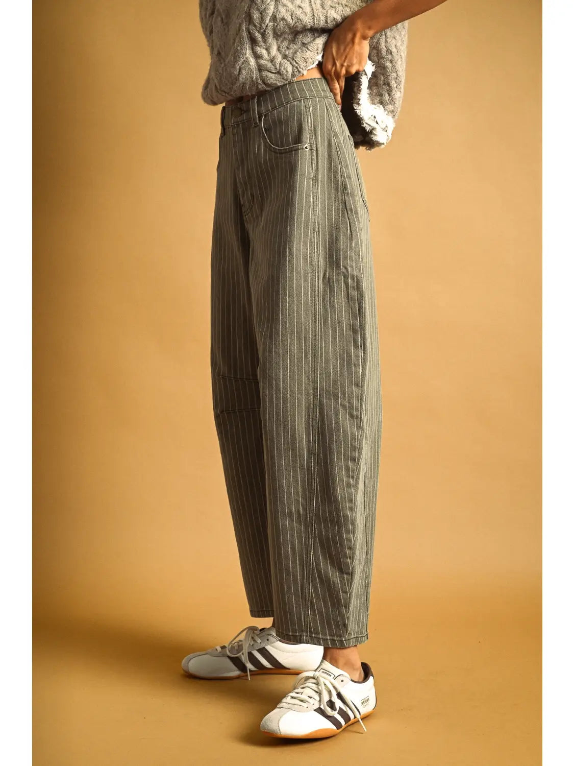 TRACIE STRIPE BARREL JEANS