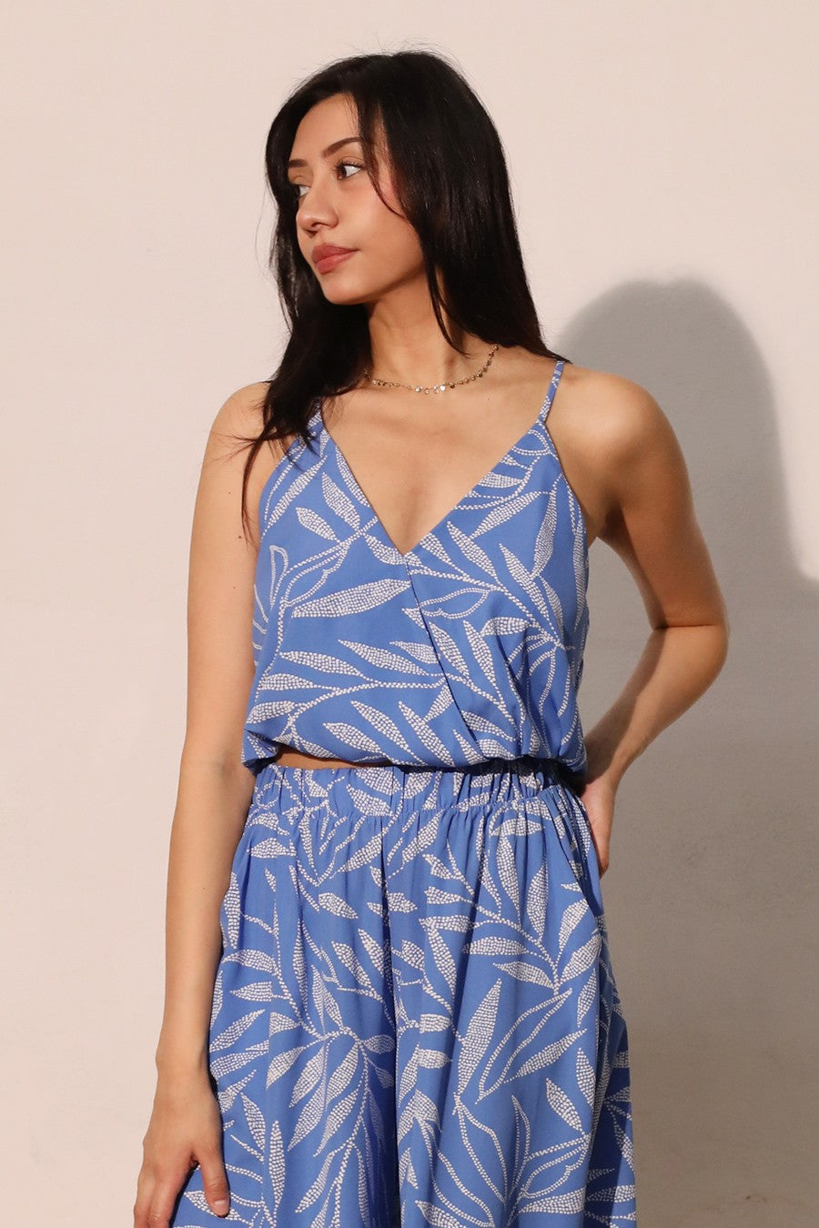 CORRINE LEAF PRINTED TOP