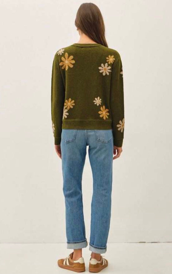 JANETTE FLORAL ACCENT SWEATER