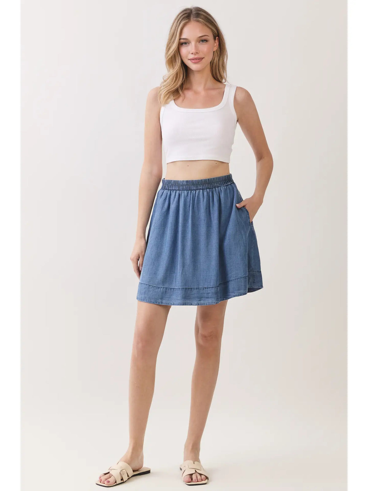 SANDRA CHAMBRAY SKIRT