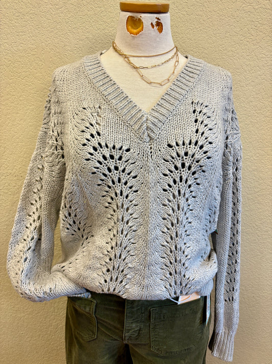 CARLA OPEN CROCHET SWEATER