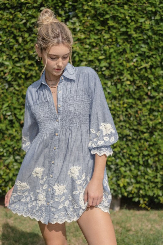 MIKAYLA EMBROIDERED DRESS