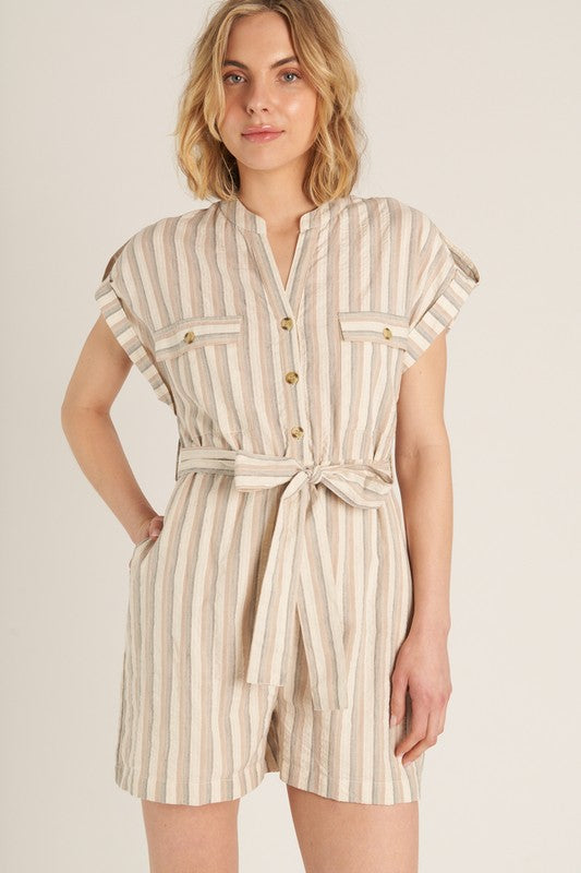 MOXIE STRIPED ROMPER