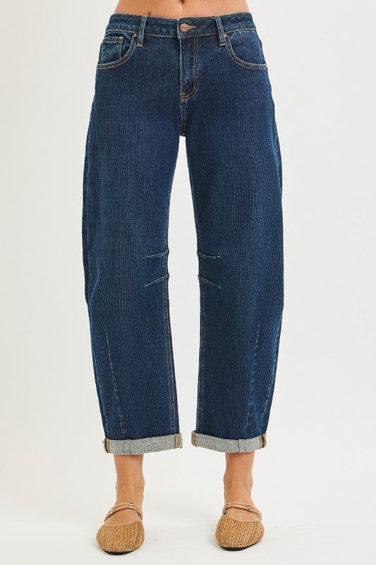 MARIANNA TEXTURED BARREL DENIM