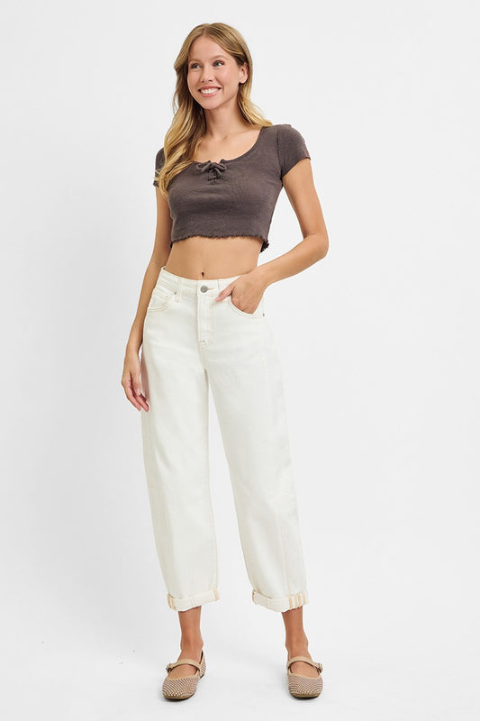 PEARL HIGH RISE BARREL JEANS