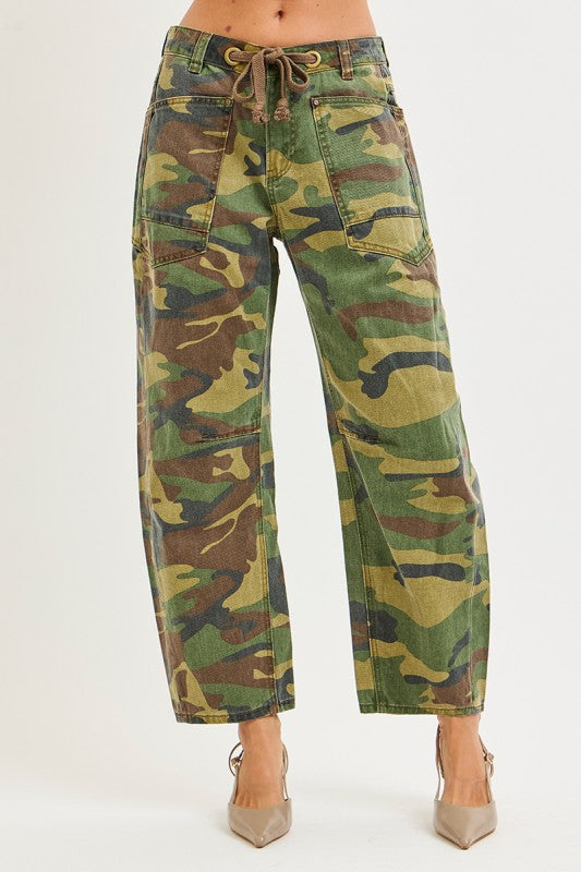 LANA CAMO BARREL PANTS