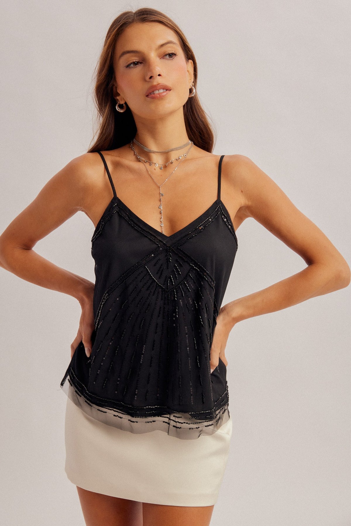 ZOEY EMBELLISHED TOP
