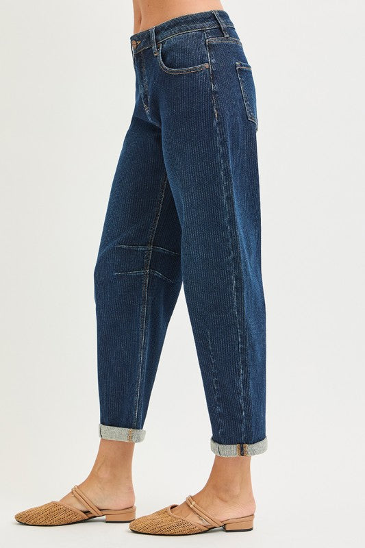 MARIANNA TEXTURED BARREL DENIM