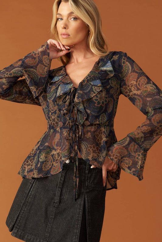 ALANA PAISLEY PRINTED TOP