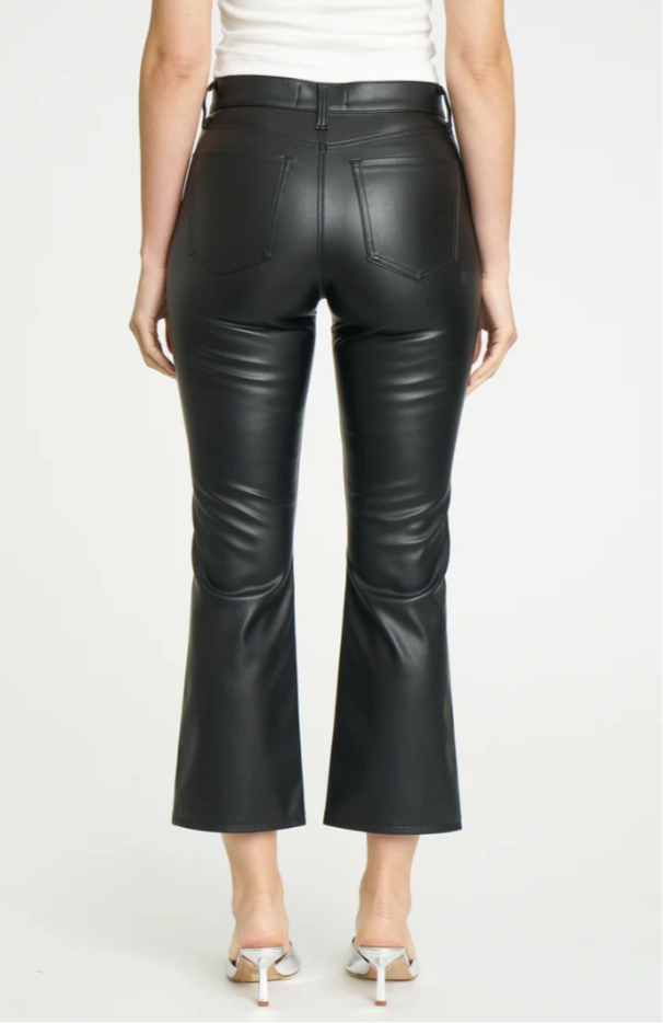 FAUX LEATHER KICK FLARE PANTS