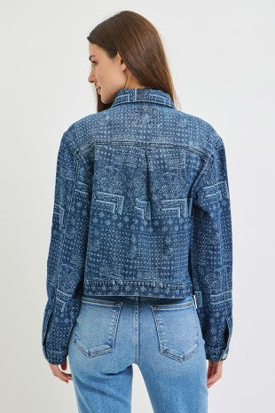 BANDANA PRINTED DENIM JACKET